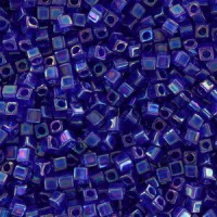 Miyuki square - cubes 1.8mm kralen - Transparent cobalt ab SB18-177